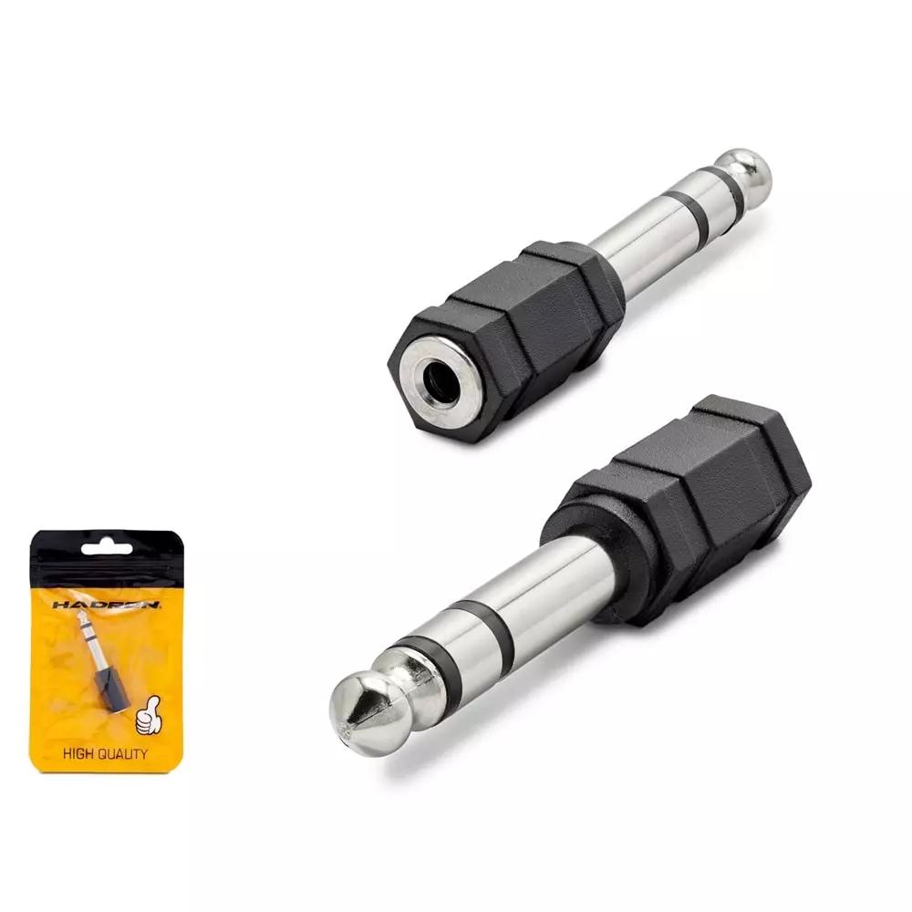 HADRON HDX1265 6.5MM (M) TO 3.5MM (F) ÇEVİRİCİ ENSTRUMAN GİTAR SİYAH