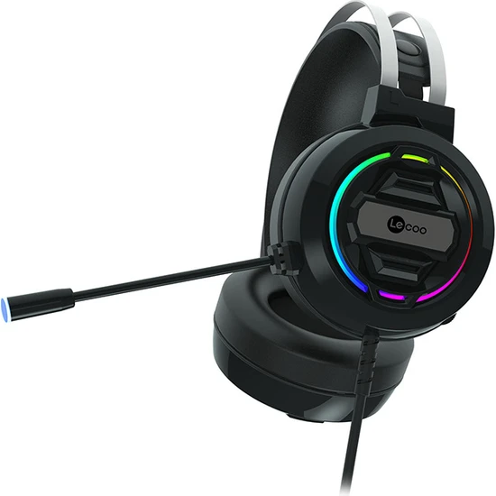 Lenovo Lecoo HT401 Kulak Üstü USB2.0 RGB LED Aydınlatmalı Kablolu Gaming Kulaklık Siyah