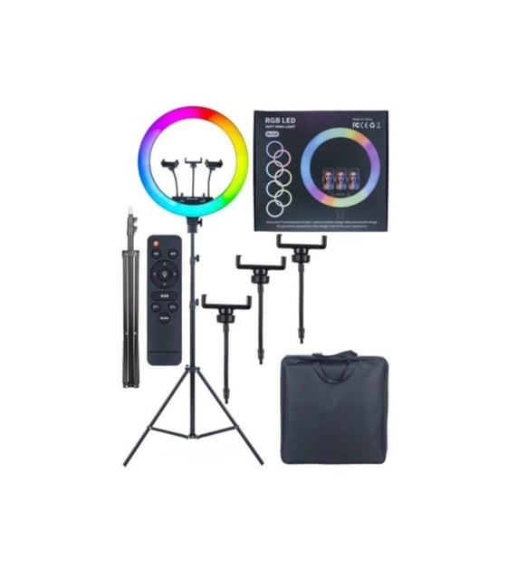 Mega Rgb Halka Işık 56 cm Halka Işık Fotoğraf Video Canlı Yayın Profesyonel Çekim Işığı